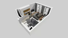 1 pokój, mieszkanie 25,38 m², piętro 1, oferta nr D/6, Bokserska 71 etap 2.3, Warszawa, Ursynów, Wyczółki, ul. Bokserska