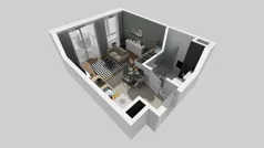 1 pokój, mieszkanie 25,38 m², piętro 1, oferta nr D/6, Bokserska 71 etap 2.3, Warszawa, Ursynów, Wyczółki, ul. Bokserska