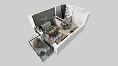 1 pokój, mieszkanie 25,38 m², piętro 1, oferta nr D/6, Bokserska 71 etap 2.3, Warszawa, Ursynów, Wyczółki, ul. Bokserska