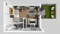1 pokój, mieszkanie 37,80 m², parter, oferta nr D/8, Osiedle Wilno 8.1.2, Warszawa, Targówek, Elsnerów, ul. Bukowiecka