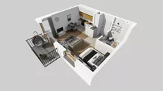 1 pokój, mieszkanie 34,90 m², piętro 1, oferta nr D/11, Osiedle Wilno 8.1.2, Warszawa, Targówek, Elsnerów, ul. Bukowiecka