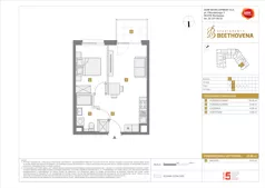 2 pokoje, apartament inwestycyjny 36,56 m², piętro 1, oferta nr D/22, Beethovena - apartamenty inwestycyjne, Warszawa, Mokotów, Sielce, ul. Ludwiga van Beethovena