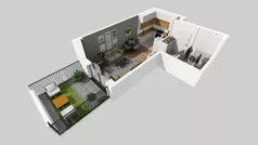 1 pokój, mieszkanie 30,44 m², piętro 1, oferta nr B/4, Osiedle przy Wielickiej etap 1.2, Kraków, Bieżanów-Prokocim, ul. M. Orwid