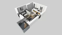 1 pokój, mieszkanie 33,93 m², piętro 2, oferta nr B/9, Osiedle przy Wielickiej etap 1.2, Kraków, Bieżanów-Prokocim, ul. M. Orwid