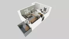 1 pokój, mieszkanie 29,23 m², piętro 4, oferta nr B/100, Osiedle przy Wielickiej etap 1.2, Kraków, Bieżanów-Prokocim, ul. M. Orwid