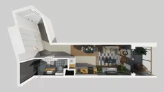 1 pokój, mieszkanie 28,92 m², piętro 3, oferta nr A/159, Apartamenty Metro Wilanowska, Warszawa, Mokotów, Ksawerów, ul. Pejzażowa 26