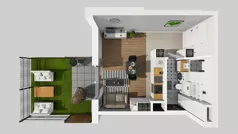 1 pokój, mieszkanie 26,57 m², parter, oferta nr B/2, Metro Zachód 8 bud. B i D, Warszawa, Bemowo, Chrzanów, ul. Szeligowska