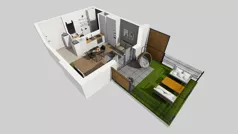 1 pokój, mieszkanie 26,57 m², parter, oferta nr B/2, Metro Zachód 8 bud. B i D, Warszawa, Bemowo, Chrzanów, ul. Szeligowska