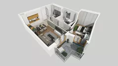 2 pokoje, mieszkanie 49,46 m², piętro 1, oferta nr A/8, Osiedle Park Świetlików, Wrocław, Maślice, Aleja Śliwowa 21