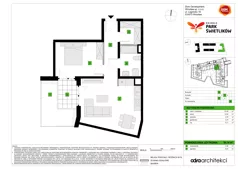2 pokoje, mieszkanie 50,14 m², parter, oferta nr A/35, Osiedle Park Świetlików, Wrocław, Maślice, Aleja Śliwowa 21
