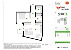 2 pokoje, mieszkanie 50,14 m², piętro 1, oferta nr A/40, Osiedle Park Świetlików, Wrocław, Maślice, Aleja Śliwowa 21