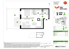 2 pokoje, mieszkanie 41,42 m², piętro 1, oferta nr A/54, Osiedle Park Świetlików, Wrocław, Maślice, Aleja Śliwowa 21
