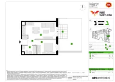 2 pokoje, mieszkanie 34,36 m², piętro 1, oferta nr A/55, Osiedle Park Świetlików, Wrocław, Maślice, Aleja Śliwowa 21