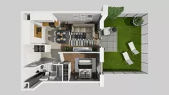 2 pokoje, mieszkanie 34,36 m², piętro 1, oferta nr A/55, Osiedle Park Świetlików, Wrocław, Maślice, Aleja Śliwowa 21