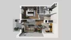 2 pokoje, mieszkanie 36,57 m², piętro 1, oferta nr A/53, Osiedle Park Świetlików, Wrocław, Maślice, Aleja Śliwowa 21