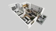 2 pokoje, mieszkanie 41,42 m², piętro 1, oferta nr A/54, Osiedle Park Świetlików, Wrocław, Maślice, Aleja Śliwowa 21