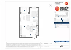 2 pokoje, mieszkanie 39,78 m², piętro 1, oferta nr A/3, Mokotów Sportowy 1.3, Warszawa, Mokotów, Augustówka, ul. Antoniewska