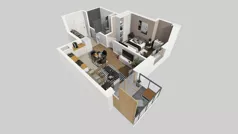 2 pokoje, mieszkanie 41,12 m², piętro 2, oferta nr A/51, Osiedle Bokserska 71, Warszawa, Ursynów, Wyczółki, ul. Bokserska 71