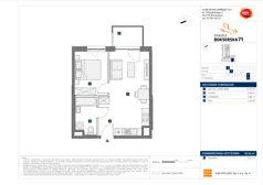 2 pokoje, mieszkanie 38,32 m², piętro 6, oferta nr A/75, Osiedle Bokserska 71, Warszawa, Ursynów, Wyczółki, ul. Bokserska 71
