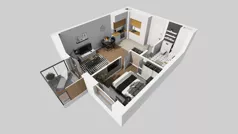 2 pokoje, mieszkanie 38,32 m², piętro 6, oferta nr A/75, Osiedle Bokserska 71, Warszawa, Ursynów, Wyczółki, ul. Bokserska 71