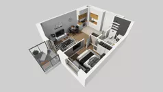 2 pokoje, mieszkanie 37,72 m², piętro 6, oferta nr A/76, Osiedle Bokserska 71, Warszawa, Ursynów, Wyczółki, ul. Bokserska 71