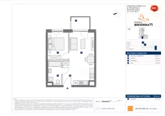 2 pokoje, mieszkanie 38,16 m², piętro 6, oferta nr A/77, Osiedle Bokserska 71, Warszawa, Ursynów, Wyczółki, ul. Bokserska 71
