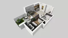 2 pokoje, mieszkanie 38,20 m², parter, oferta nr E/30, Bokserska 71 etap 2.3, Warszawa, Ursynów, Wyczółki, ul. Bokserska