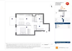 2 pokoje, mieszkanie 43,57 m², piętro 1, oferta nr D/37, Bokserska 71 etap 2.3, Warszawa, Ursynów, Wyczółki, ul. Bokserska