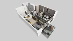 2 pokoje, mieszkanie 43,57 m², piętro 1, oferta nr D/37, Bokserska 71 etap 2.3, Warszawa, Ursynów, Wyczółki, ul. Bokserska