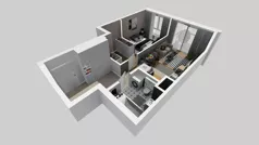 2 pokoje, mieszkanie 43,57 m², piętro 1, oferta nr D/37, Bokserska 71 etap 2.3, Warszawa, Ursynów, Wyczółki, ul. Bokserska