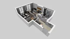 2 pokoje, mieszkanie 43,57 m², piętro 2, oferta nr D/42, Bokserska 71 etap 2.3, Warszawa, Ursynów, Wyczółki, ul. Bokserska
