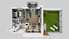 2 pokoje, mieszkanie 45,75 m², parter, oferta nr D/66, Bokserska 71 etap 2.3, Warszawa, Ursynów, Wyczółki, ul. Bokserska