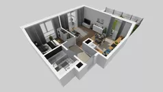 2 pokoje, mieszkanie 45,75 m², parter, oferta nr D/66, Bokserska 71 etap 2.3, Warszawa, Ursynów, Wyczółki, ul. Bokserska
