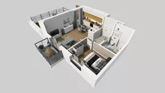 2 pokoje, mieszkanie 45,75 m², parter, oferta nr D/66, Bokserska 71 etap 2.3, Warszawa, Ursynów, Wyczółki, ul. Bokserska