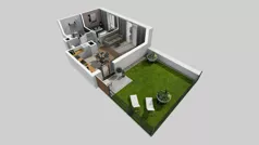 2 pokoje, mieszkanie 45,75 m², parter, oferta nr D/66, Bokserska 71 etap 2.3, Warszawa, Ursynów, Wyczółki, ul. Bokserska