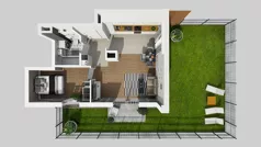 2 pokoje, mieszkanie 47,97 m², parter, oferta nr D/67, Bokserska 71 etap 2.3, Warszawa, Ursynów, Wyczółki, ul. Bokserska