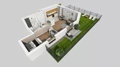 2 pokoje, mieszkanie 47,97 m², parter, oferta nr D/67, Bokserska 71 etap 2.3, Warszawa, Ursynów, Wyczółki, ul. Bokserska