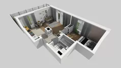 2 pokoje, mieszkanie 47,97 m², parter, oferta nr D/67, Bokserska 71 etap 2.3, Warszawa, Ursynów, Wyczółki, ul. Bokserska