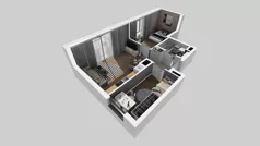 2 pokoje, mieszkanie 47,97 m², piętro 1, oferta nr D/71, Bokserska 71 etap 2.3, Warszawa, Ursynów, Wyczółki, ul. Bokserska