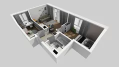 2 pokoje, mieszkanie 47,97 m², piętro 1, oferta nr D/71, Bokserska 71 etap 2.3, Warszawa, Ursynów, Wyczółki, ul. Bokserska