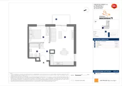 2 pokoje, mieszkanie 45,75 m², piętro 2, oferta nr D/74, Bokserska 71 etap 2.3, Warszawa, Ursynów, Wyczółki, ul. Bokserska