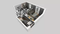 2 pokoje, mieszkanie 45,75 m², piętro 2, oferta nr D/74, Bokserska 71 etap 2.3, Warszawa, Ursynów, Wyczółki, ul. Bokserska