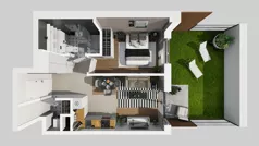 2 pokoje, mieszkanie 39,72 m², parter, oferta nr E/2, Bokserska 71 etap 2.3, Warszawa, Ursynów, Wyczółki, ul. Bokserska