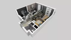 2 pokoje, mieszkanie 39,72 m², piętro 1, oferta nr E/6, Bokserska 71 etap 2.3, Warszawa, Ursynów, Wyczółki, ul. Bokserska