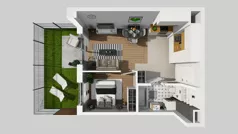 2 pokoje, mieszkanie 38,20 m², parter, oferta nr E/30, Bokserska 71 etap 2.3, Warszawa, Ursynów, Wyczółki, ul. Bokserska
