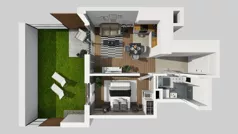 2 pokoje, mieszkanie 39,61 m², parter, oferta nr E/34, Bokserska 71 etap 2.3, Warszawa, Ursynów, Wyczółki, ul. Bokserska