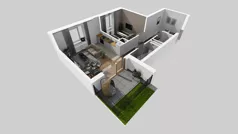 2 pokoje, mieszkanie 46,32 m², parter, oferta nr D/56, Osiedle Wilno 8.1.2, Warszawa, Targówek, Elsnerów, ul. Bukowiecka