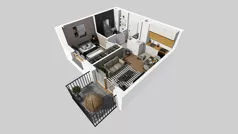 2 pokoje, mieszkanie 32,12 m², piętro 1, oferta nr D/62, Osiedle Wilno 8.1.2, Warszawa, Targówek, Elsnerów, ul. Bukowiecka