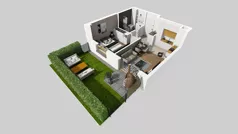 1 pokój, mieszkanie 34,90 m², piętro 1, oferta nr D/11, Osiedle Wilno 8.1.2, Warszawa, Targówek, Elsnerów, ul. Bukowiecka