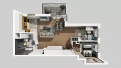 2 pokoje, mieszkanie 57,76 m², piętro 1, oferta nr C/9, Osiedle Wilno 8.1.2, Warszawa, Targówek, Elsnerów, ul. Bukowiecka